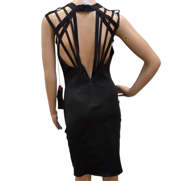 Wow Couture Black Bodycon Cutout Bandage Dress Size NWT Size Large - Picture 2 of 9